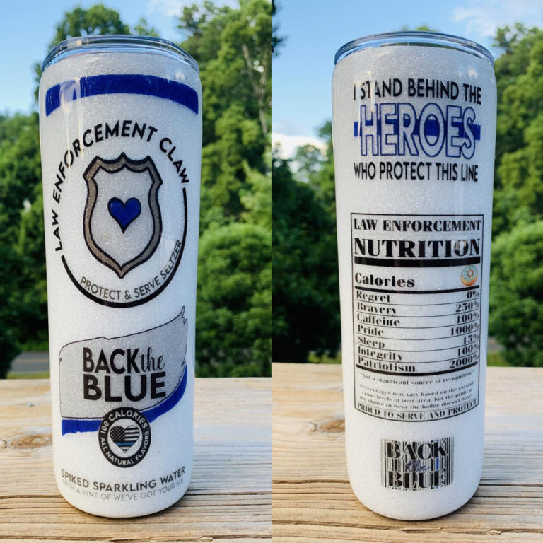 Back the Blue Law Enforcement Claw Tumbler
