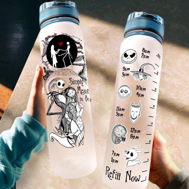 Jack & Sally Simply Meant To Be Water Tracker Bottle