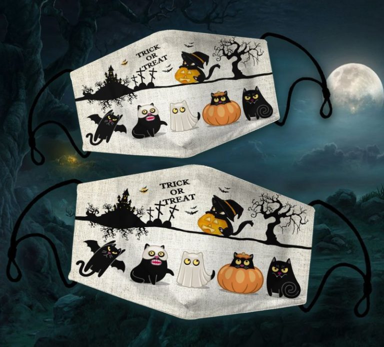 Halloween Cat Pumpkin Trick Or Treat Face Mask with PM2.5 Filter