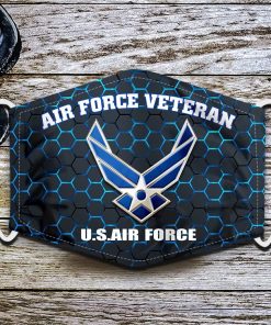 United States Air Force Veteran Face Mask with PM2.5 Filter United States Air Force Veteran Face Mask with PM2.5 Filter