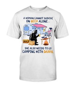 Bigfoot A Woman Need Beer and Camping With Darryl T Shirt Bigfoot A Woman Need Beer and Camping With Darryl T Shirt