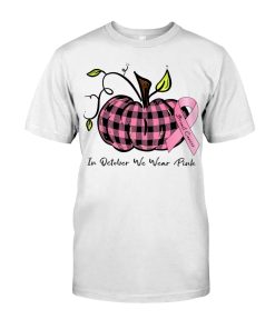 Breast Cancer Pumpkin In October We Wear Pink T Shirt