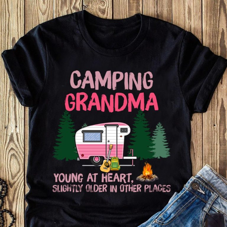 Camping Grandma Young At Heart T Shirt