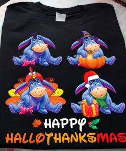 Eeyore Happy Hallothanksmas Pumpkin T Shirt