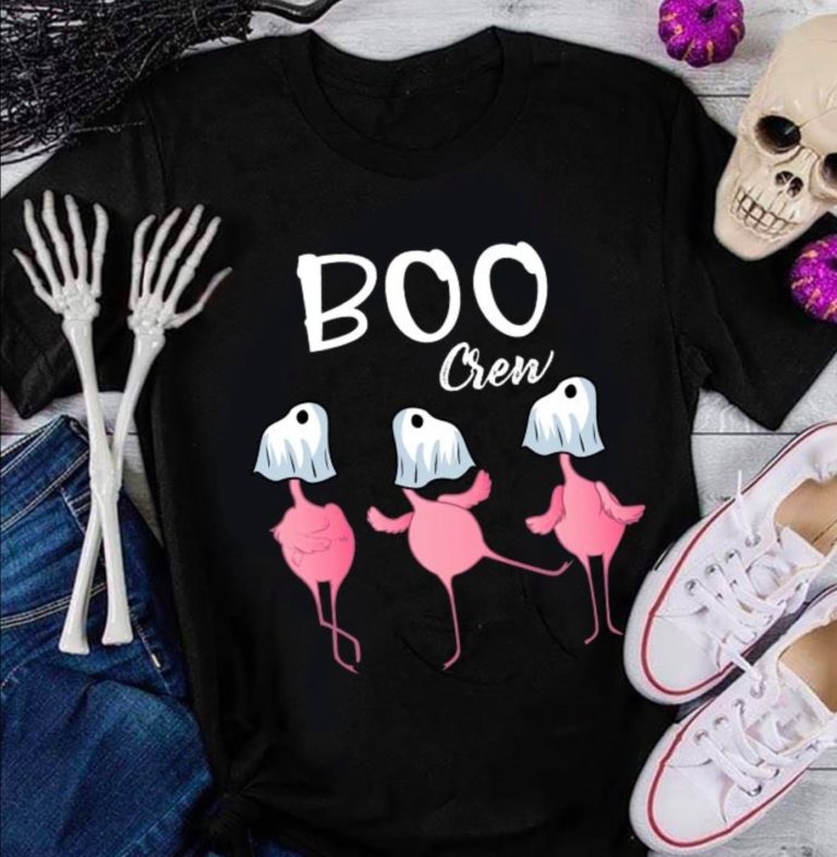 Flamingos Boo Crew T Shirt