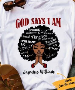 Personalized God Says Black Women T Shirt