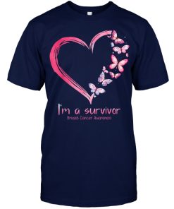 Pink Butterfly Heart I’m A Survivor Breast Cancer Awareness T Shirt Pink Butterfly Heart I’m A Survivor Breast Cancer Awareness T Shirt