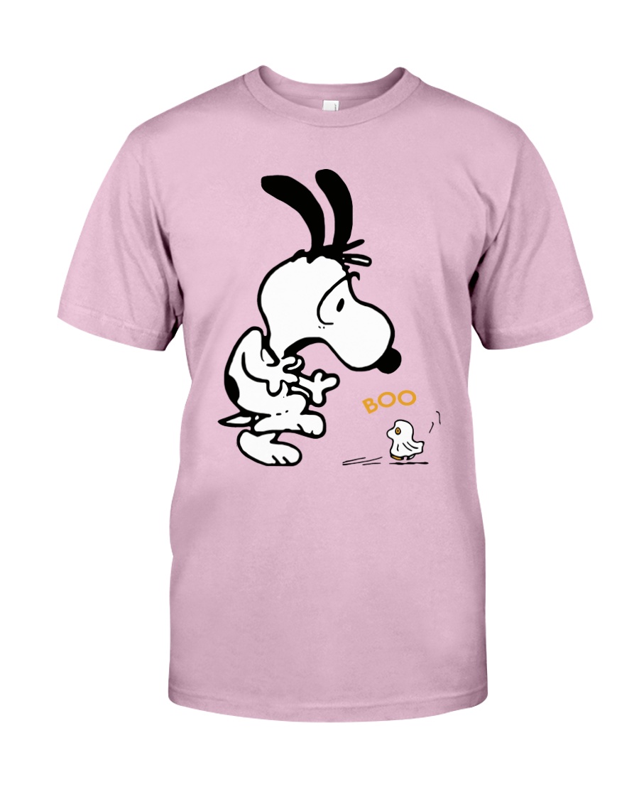 Scared Snoopy And Boo Woodstock T Shirt - RobinPlaceFabrics