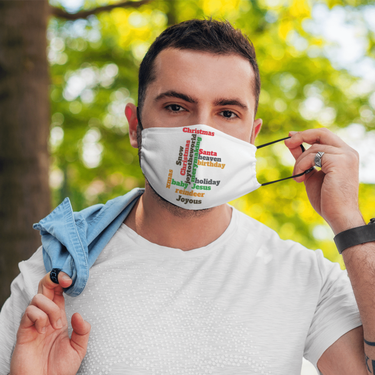 Christmas word cloud Face Mask with PM2.5 Filter