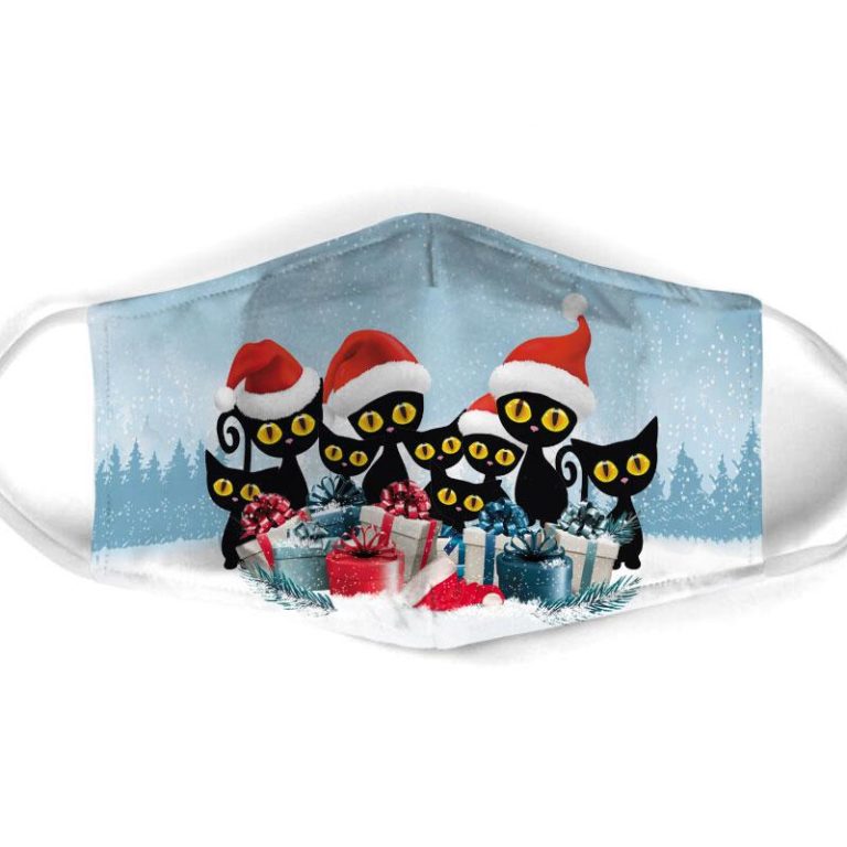 Black Cat Christmas Face Mask + PM2.5 Filter