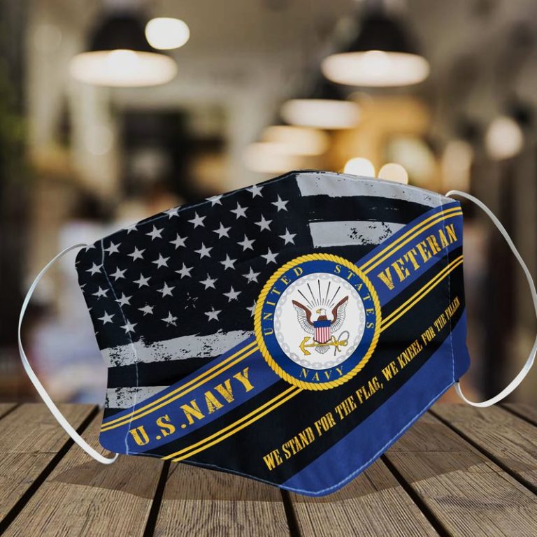 US Navy Veteran We Stand For The Flag Face Mask with PM2.5 Filter