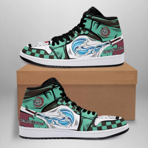 Demon Slayer Tanjiro Air Jordan 1 High Sneaker - RobinPlaceFabrics