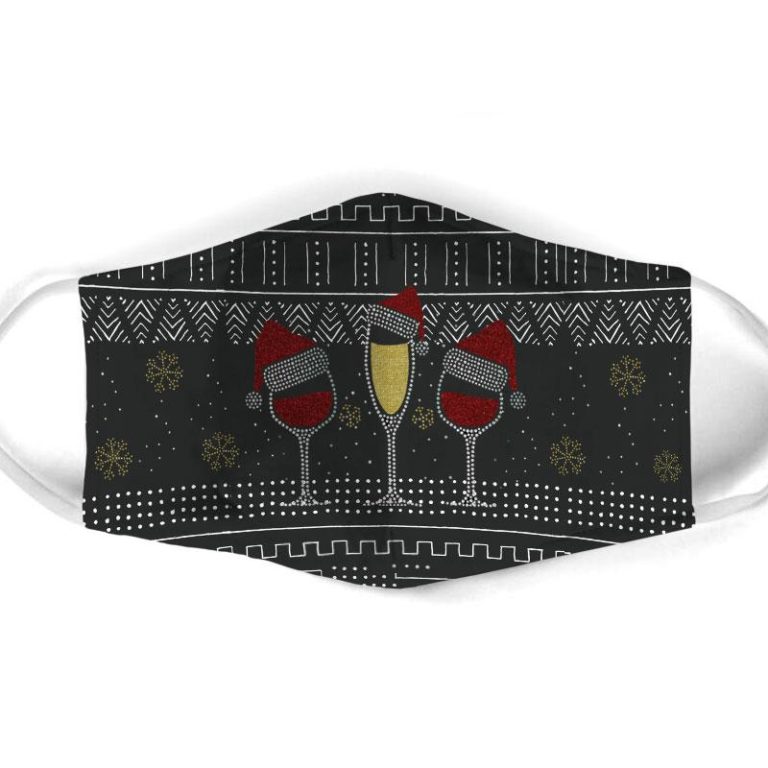 Wine Ugly Christmas Face Mask + PM2.5 Filter