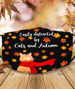 Easily Distracted By Cats And Autumn Face Mask with PM2.5 Filter Easily Distracted By Cats And Autumn Face Mask with PM2.5 Filter