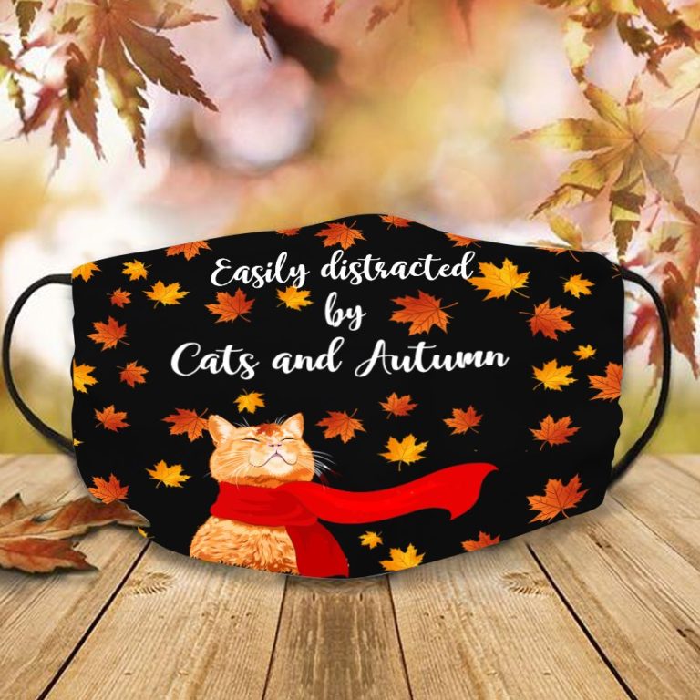 Easily Distracted By Cats And Autumn Face Mask with PM2.5 Filter