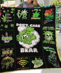 Don’t Care Bear Weed Fleece Blanket