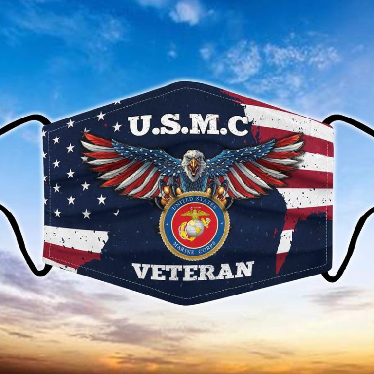 Bald Eagle Marine Corps Veteran Face Mask with PM2.5 Filter