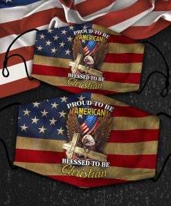 Proud To Be American Blessed To Be Christian Face Mask with PM2.5 Filter Proud To Be American Blessed To Be Christian Face Mask with PM2.5 Filter