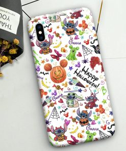 Stitch Halloween Pumpkin Glass Luminous Phone Case