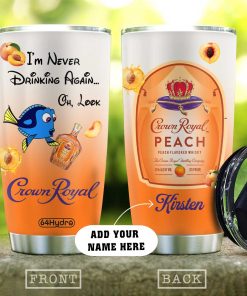 Personalized Name Peach Crown Royal Tumbler