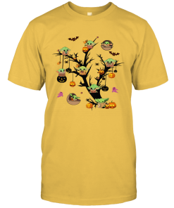 Baby Yoda And Pumpkin Tree Halloween Funny Shirt