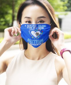 I Wear Blue For My Son Autism Awareness Face Mask with PM2.5 Filter I Wear Blue For My Son Autism Awareness Face Mask with PM2.5 Filter