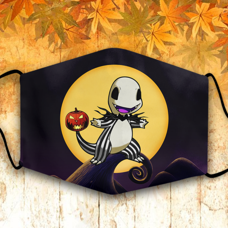 Charmander Skellington Pumpkin Halloween Face Mask + PM2.5 Filter
