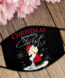 Snoopy Christmas Begins With Christ Face Mask with PM2.5 Filter