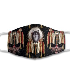 Wolf Native American Face Mask with PM2.5 Filter