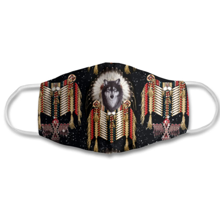 Wolf Native American Face Mask with PM2.5 Filter