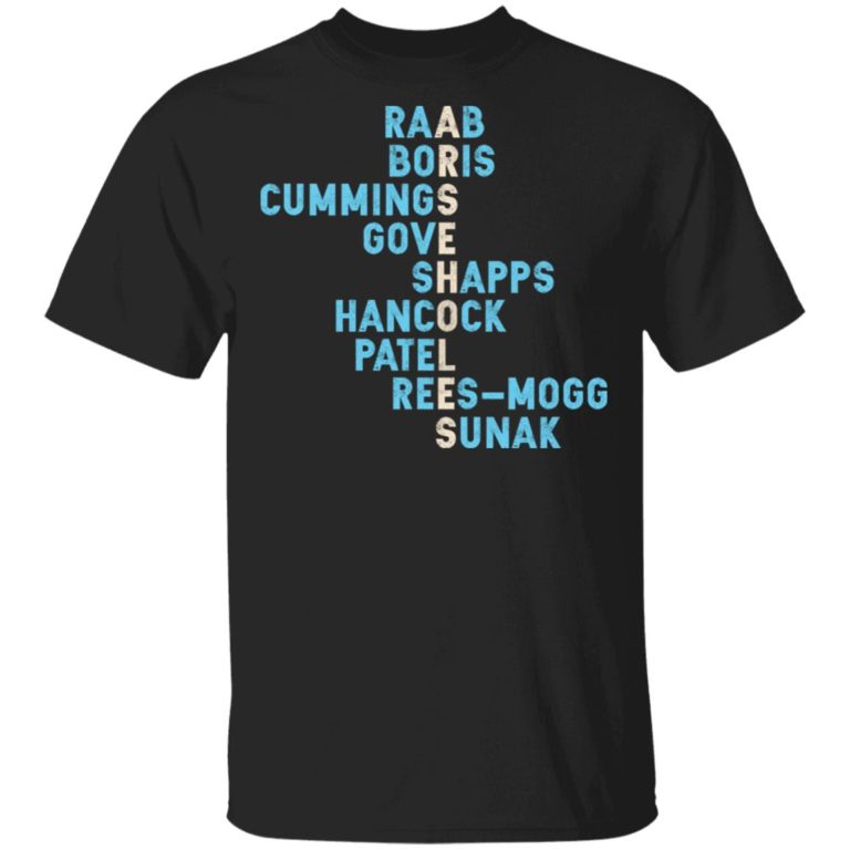Arseholes – Raab Boris Cummings Gove Shapps Hancock Shirt