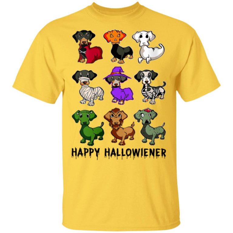 Happy Halloweenie Dachshund Shirt Dachshund Dogs Halloween Costume T-Shirt, Dog Lover Shirts