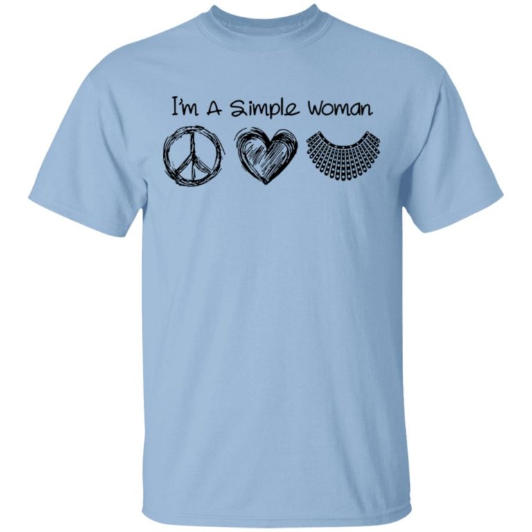I’m A Simple Woman Love Hippie Heart And Ruth Bader Ginsburg Shirt