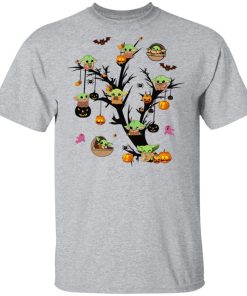 Baby Yoda And Pumpkin Tree Halloween Shirt