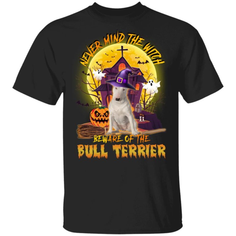 Never Mind The Witch Beware Of The Bull Terrier Halloween Moon