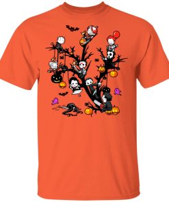 Horror Movie Characters And Pumpkin Tree Halloween