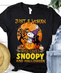 A Woman Love Snoopy And Halloween T Shirt