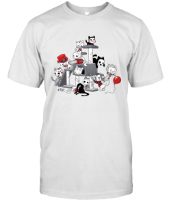 Cat Horror Movies Characters T-Shirt Funny Halloween Cats Shirt