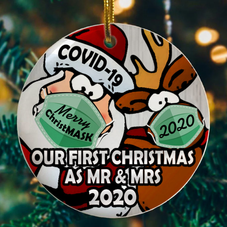 Our First Christmas As Mr And Mrs Christmas Ornament – Santa Reindeer Decorative Christmas Ornament