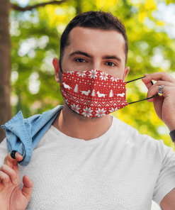 Dandie Dinmont Terrier Ugly Christmas Sweater Pattern Face Mask with PM2.5 Filter Dandie Dinmont Terrier Ugly Christmas Sweater Pattern Face Mask with PM2.5 Filter