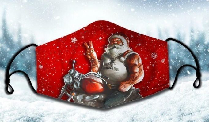 Santa Biker Face Mask with PM2.5 Filter