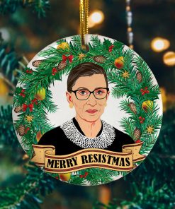Merry Resistmas Ruth Bader Ginsburg Christmas Ornament – Notorious RBG Decorative Christmas Ornament