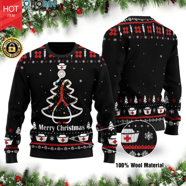 Nurse Merry Christmas Wool Sweater
