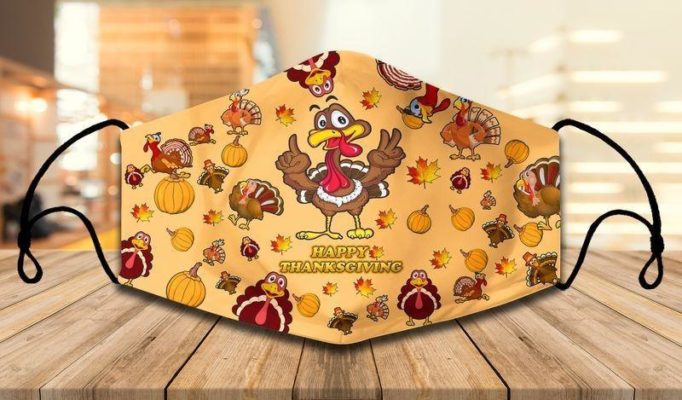 Turkey Happy Thanksgiving Face Mask with PM2.5 Filter