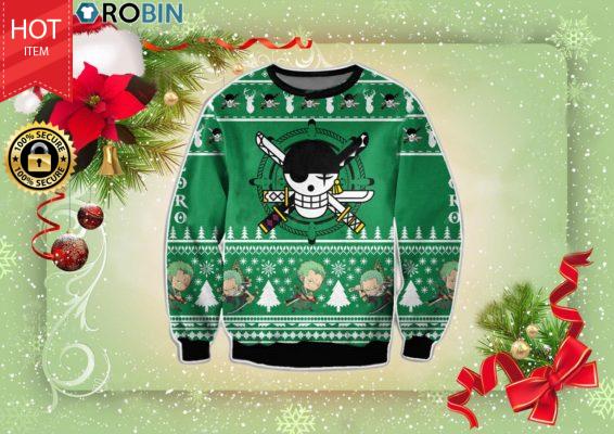 One Piece Zoro Christmas Wool Ugly Sweater