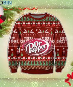 Dr Pepper All Over Print Christmas Wool Ugly Sweater