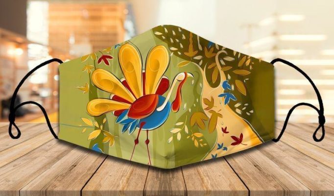 Turkey Thanksgiving Day Face Mask with PM2.5 Filter
