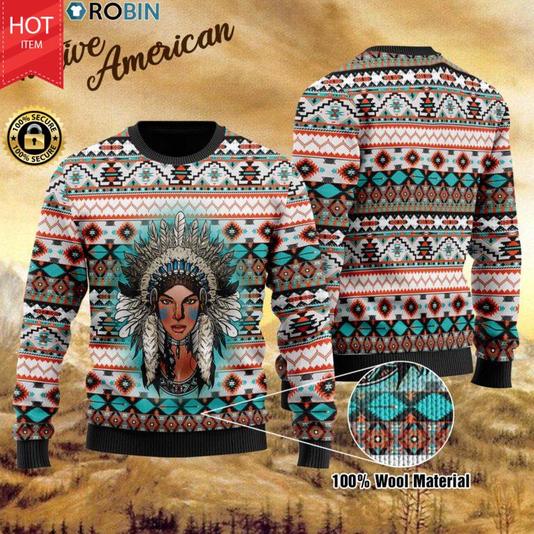Native American Christmas Wool Ugly Sweater