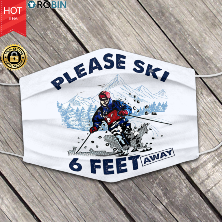 Please Ski 6 Feet Away Face Mask With Pm2.5 Filter