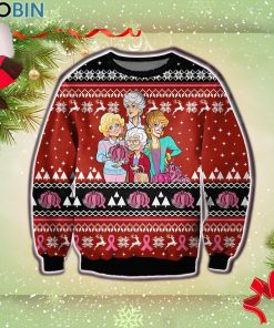 The Golden Girls Breast Cancer Christmas Wool Ugly Sweater The Golden Girls Breast Cancer Christmas Wool Ugly Sweater
